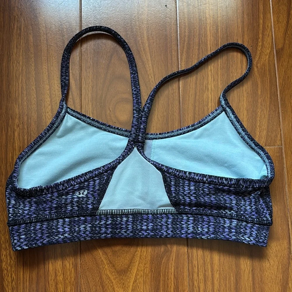 Lululemon Purple Herringbone Flow Y Sports Bra